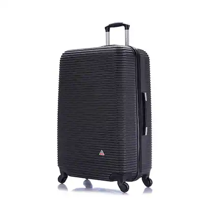 Front. InUSA - Royal lightweight hardside Spinner Luggage 28" - BLACK.