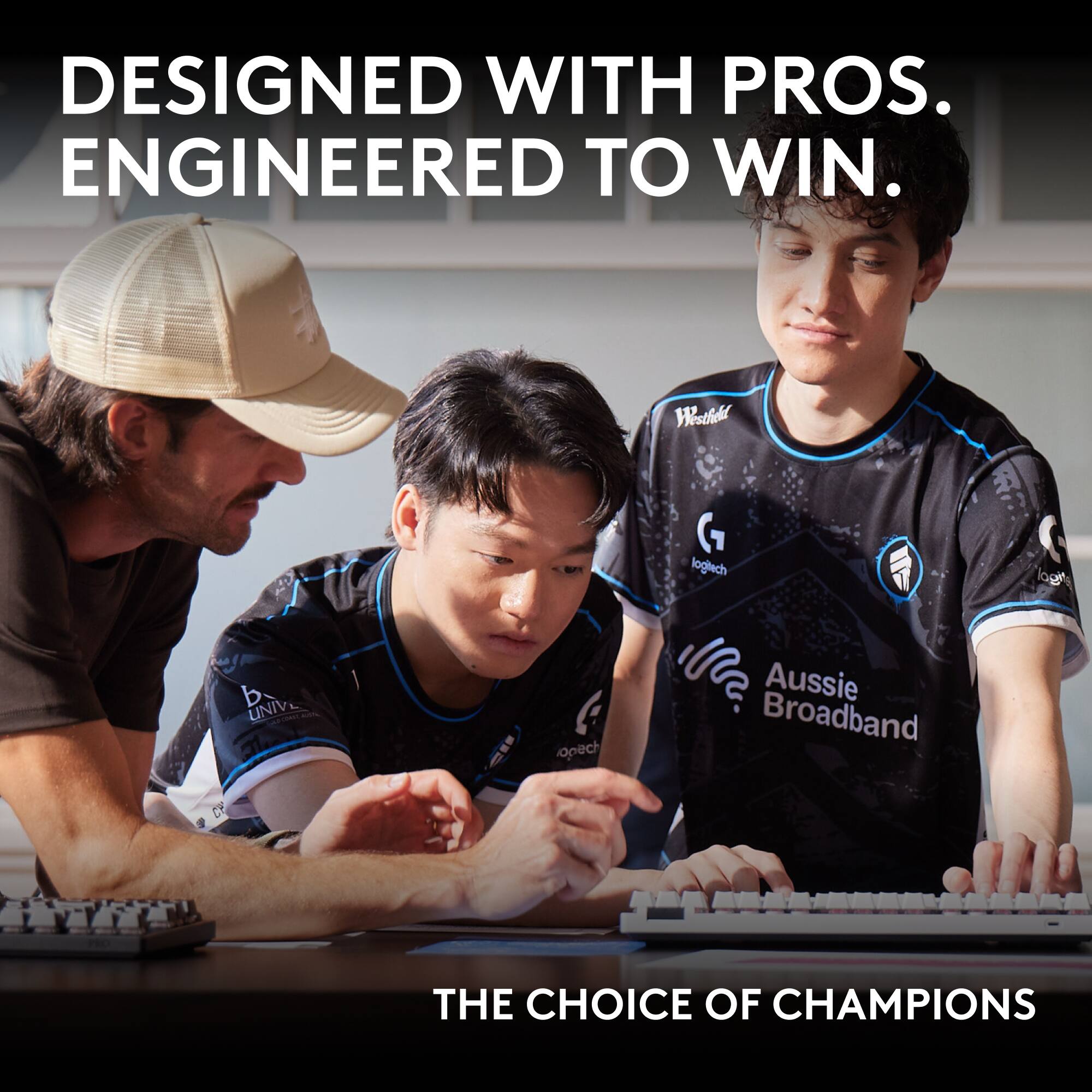 DESIGNED WITH PROS. ENGINEERED TO WIN. Aussie Broadband THE CHOICE OF CHAMPIONS