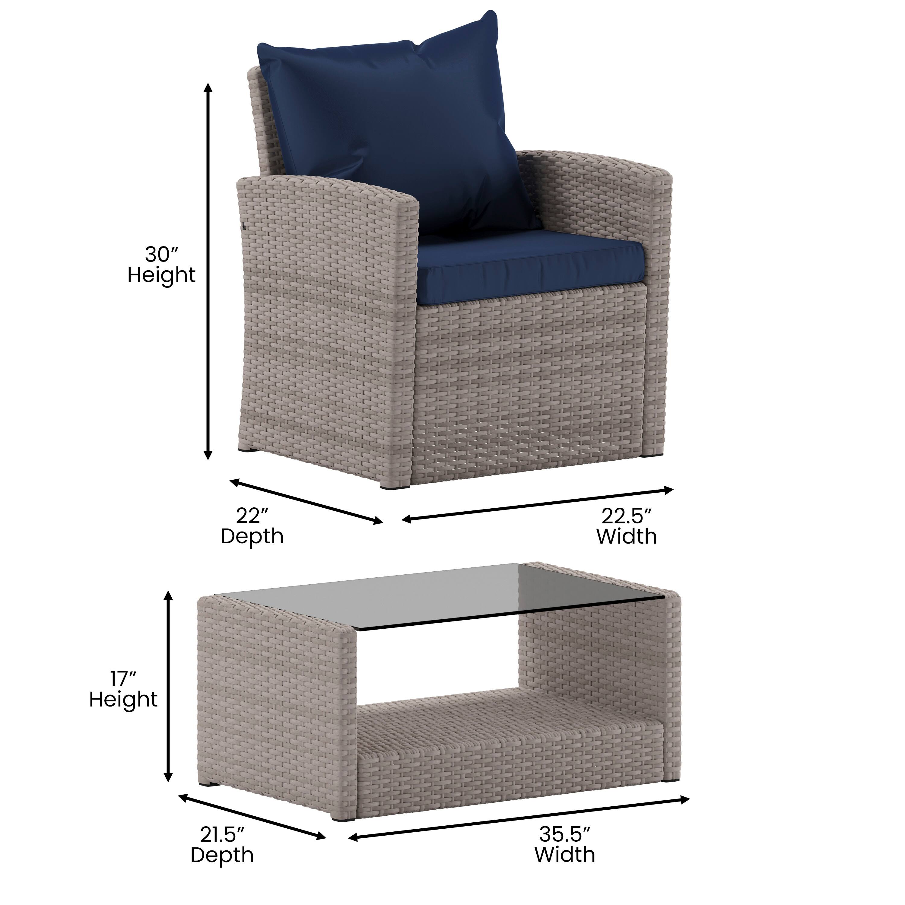 30" Height  
22" Depth  
22.5" Width  

17" Height  
21.5" Depth  
35.5" Width
