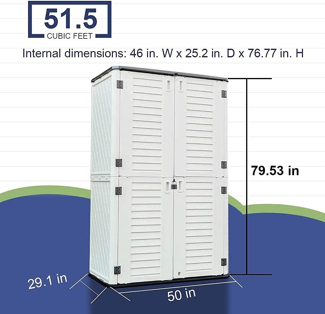 51.5 CUBIC FEET

Internal dimensions: 46 in. W x 25.2 in. D x 76.77 in. H

79.53 in

29.1 in

50 in