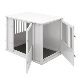 New Age Pet - Durable ECOFLEX Large Dog Crate with Flexible Door Placement in Antique White