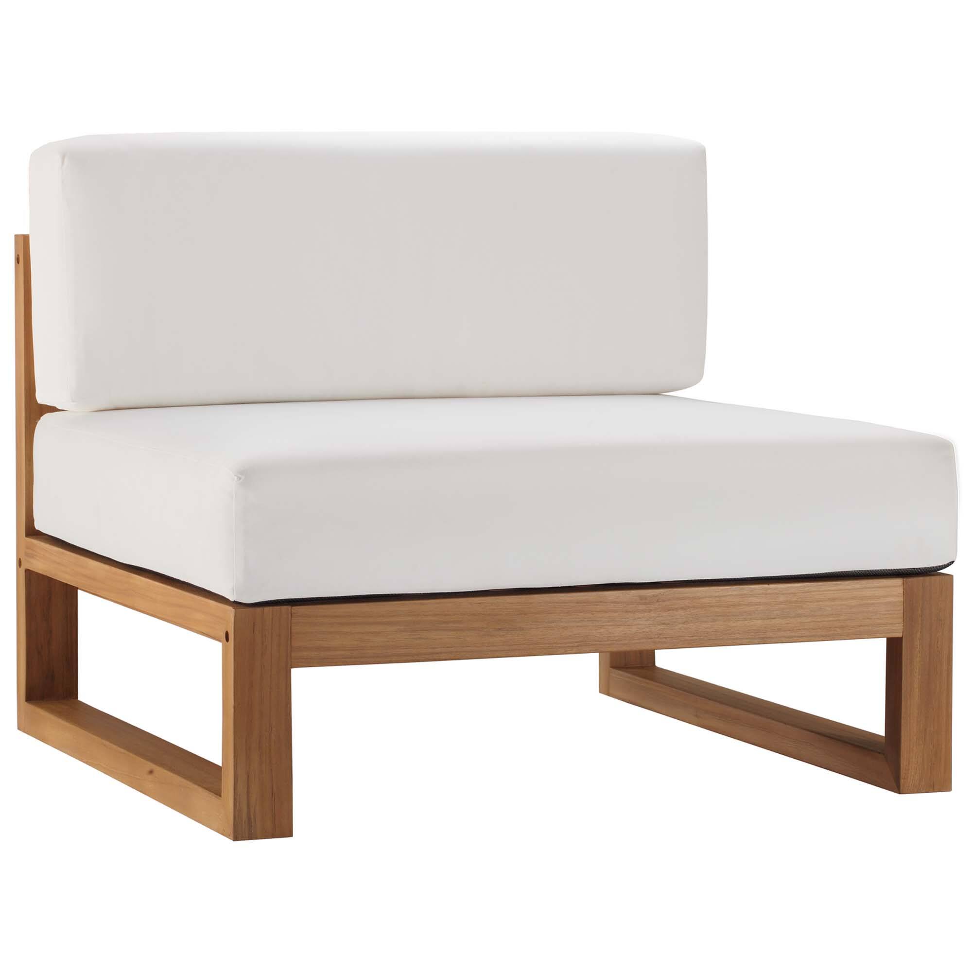 Angle. Modway - Upland Outdoor Patio Teak Wood Armless Chair by Modway - Natural White.