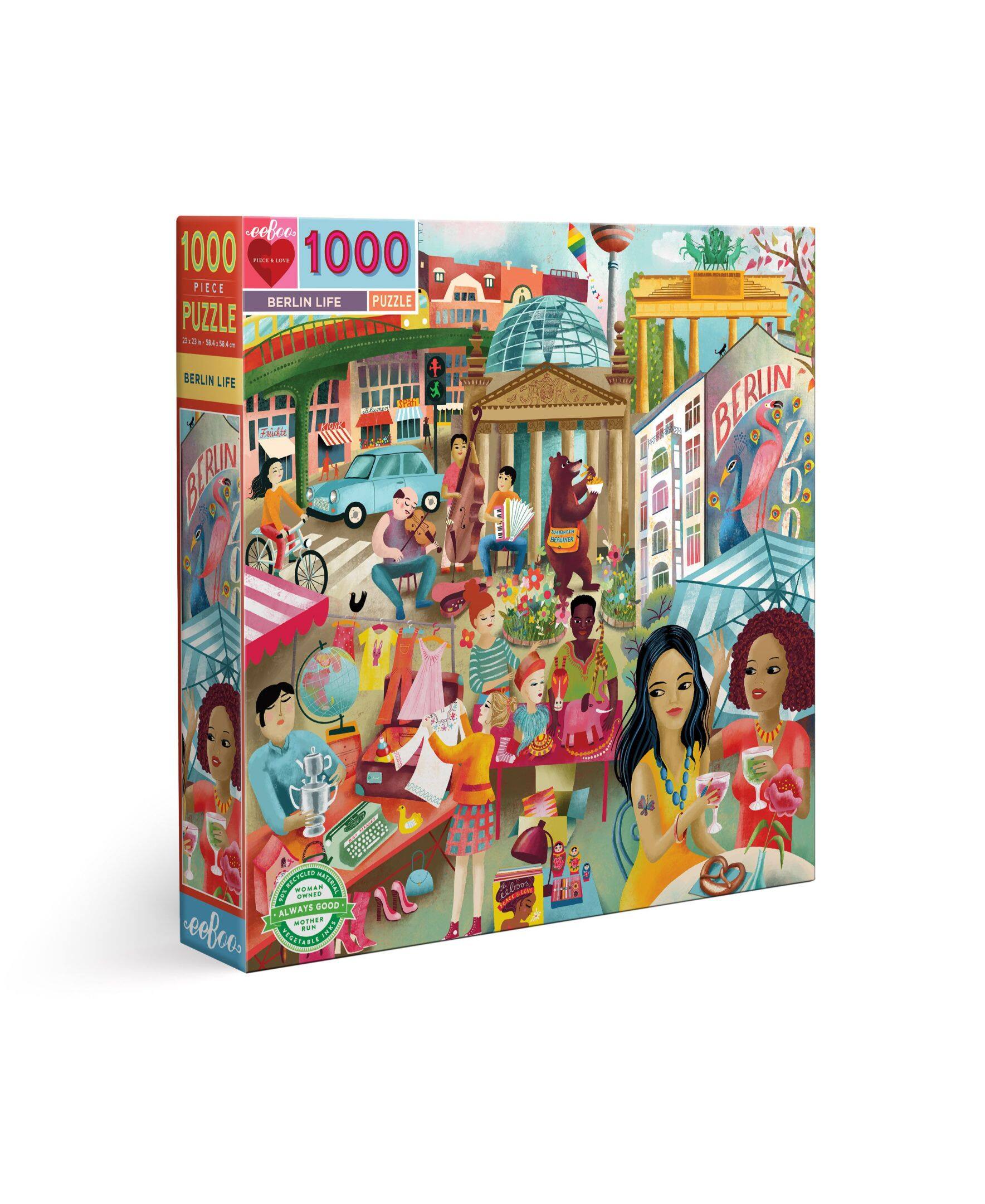 1000 PIECE PUZZLE  
BERLIN LIFE PUZZLE  
1000 PIECE PUZZLE  
BERLIN LIFE  
COFFEE  
MILK  
CORNER  
BERLIN  
RECYCLED  
MOHAM MATERIAL  
OWNED  
ALWAYS GOOD  
WOTHER  
SANI  
VEGETABLE  
THE