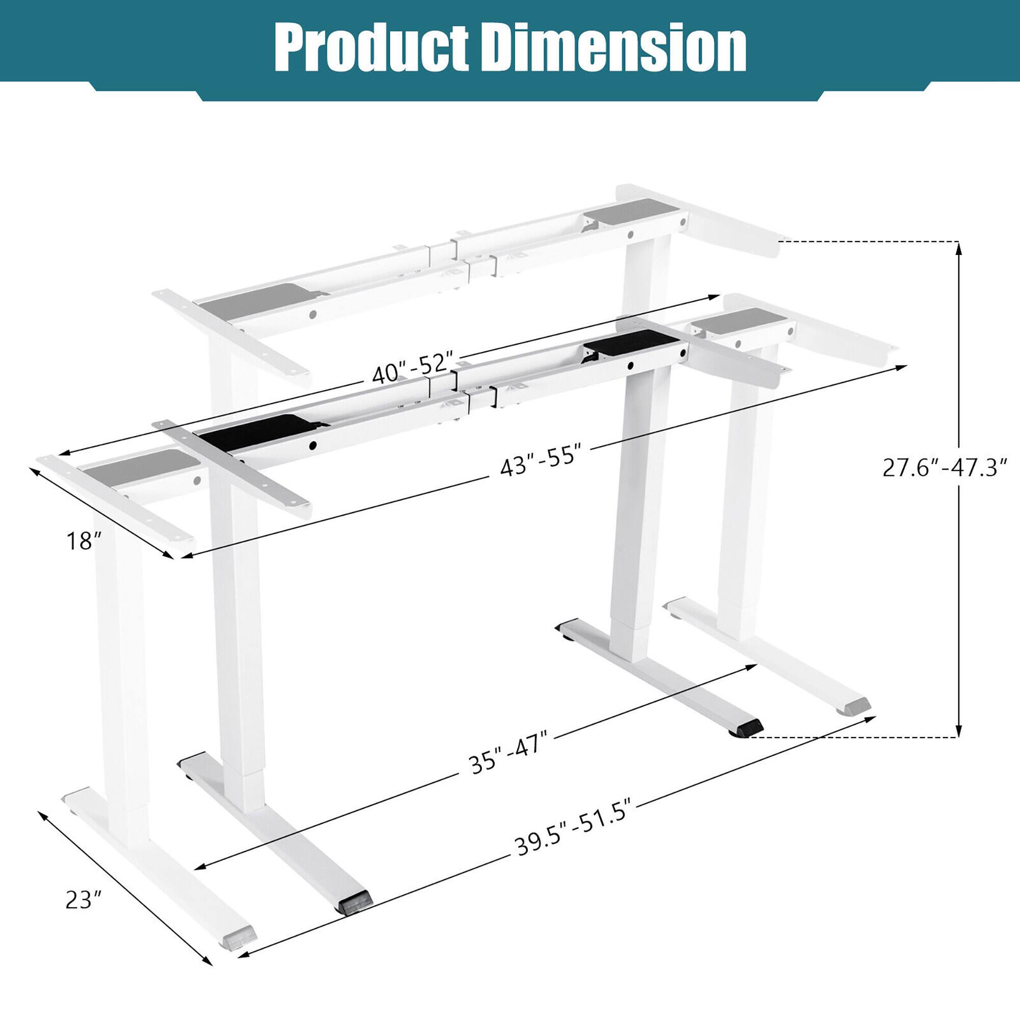 Product Dimension: 40"-52", 43"-55", 27.6"-47.3", 18", 23", 35", 39.5"-51.5"