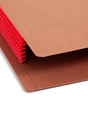 Alt View 3. Smead -  Extra Wide Recycled Reinforced File Pocket, 5" Expansion, Red/Redrope, 10/Box  - Red/Redrope.