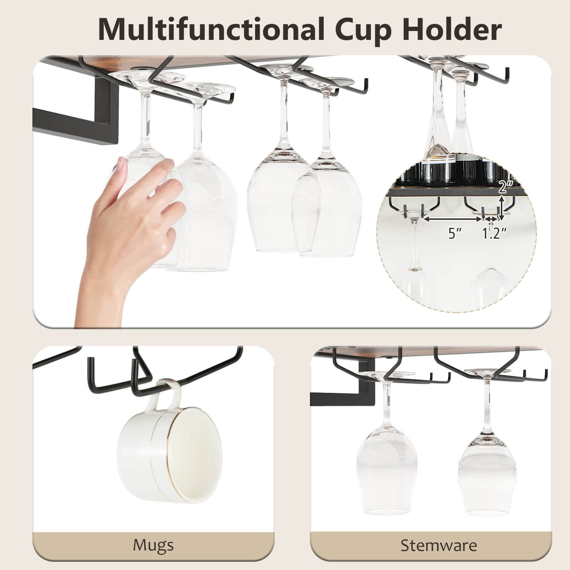 Multifunctional Cup Holder, 2, 5", 1.2", Mugs, Stemware
