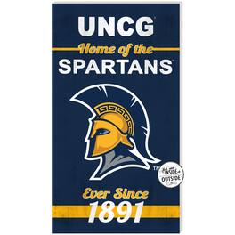 Jardine - UNCG Spartans 11" x 20" Indoor/Outdoor Home Of The Sign - Navy
