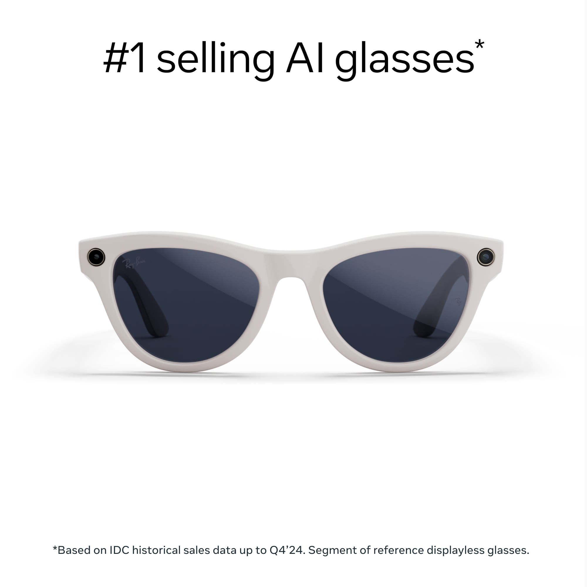 #1 selling AI glasses*
*Based on IDC historical sales data up to Q4'24. Segment of reference displayless glasses.