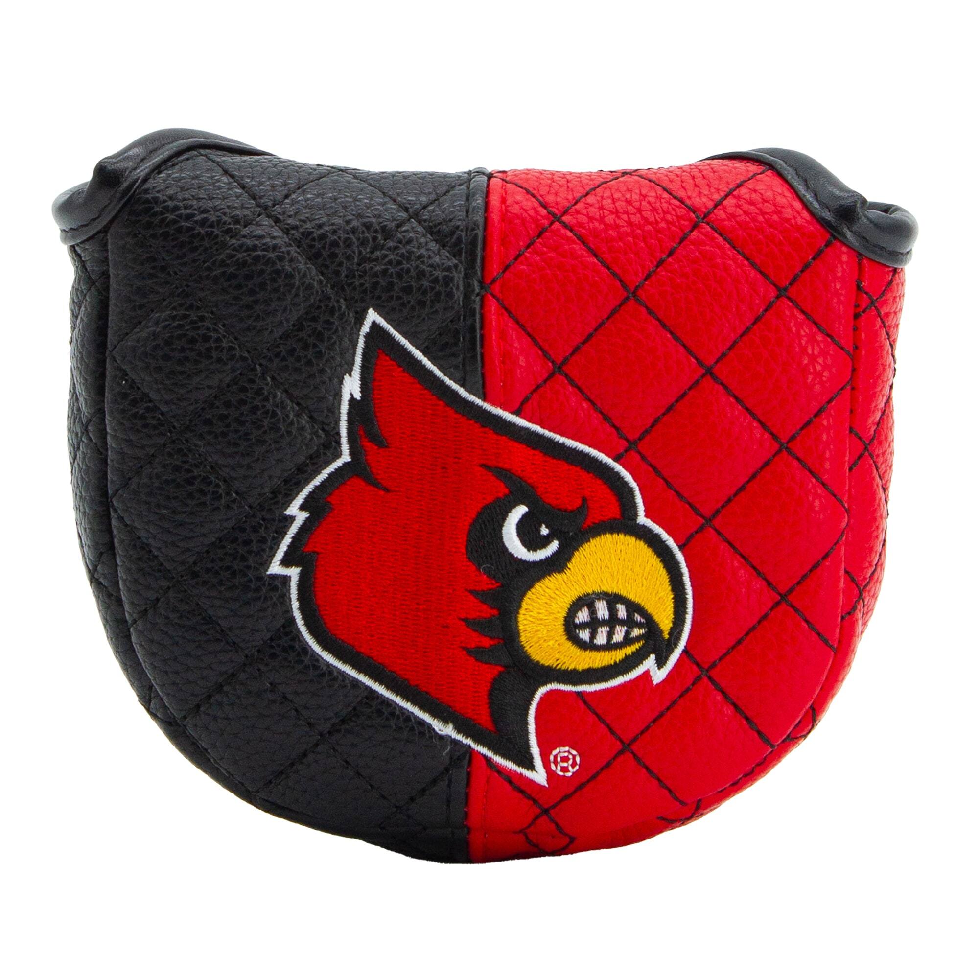 Front. Team Golf - Louisville Cardinals Quilted Mallet Putter Cover - Multicolor.