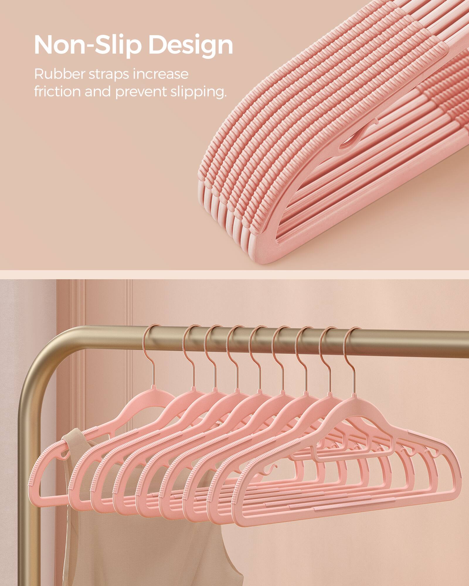 Songmics Home Pack of 50 Coat Hangers, Heavy Duty Plastic Hangers, Non ...