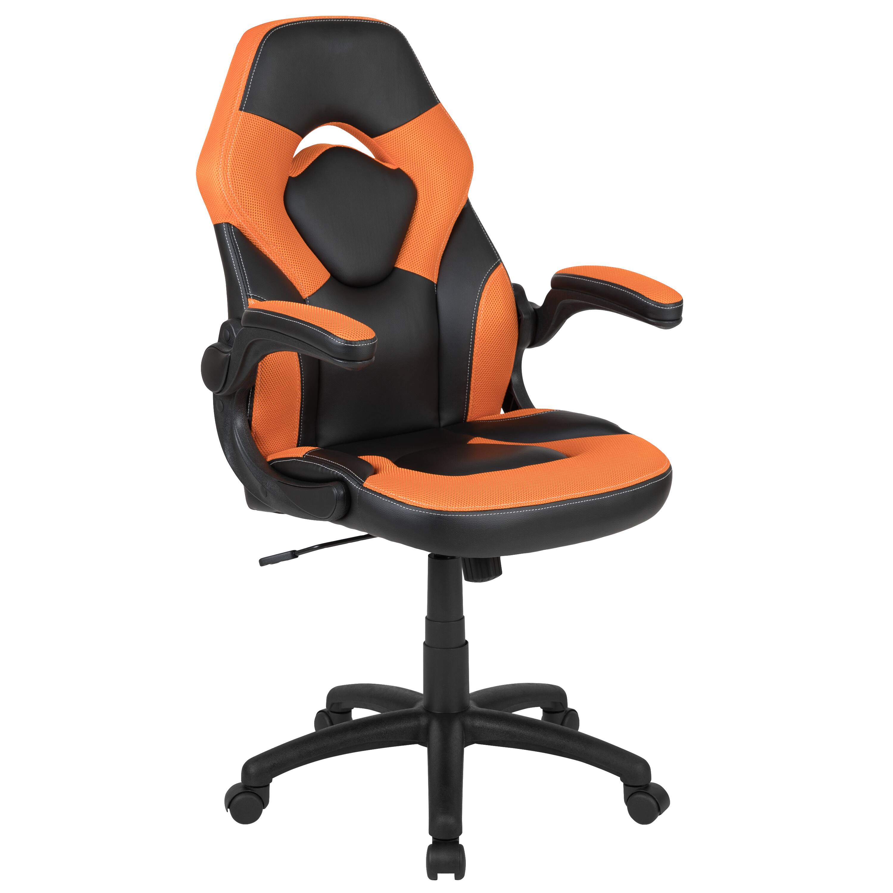 Alt View 7. Emma + Oliver - Gaming Desk and Racing Chair Set with Headphone Hook, and Monitor Stand - Orange.