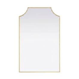 Elegant Kitchen and Bath - Notched Metal Mirror 27x42 inch - Brass