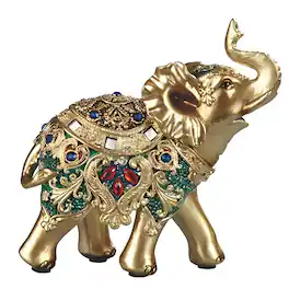 FC Design - 5.5"H Thai Elephant Figurine Statue Office Desk Tabletop Home Decor Gift - Multi-Color