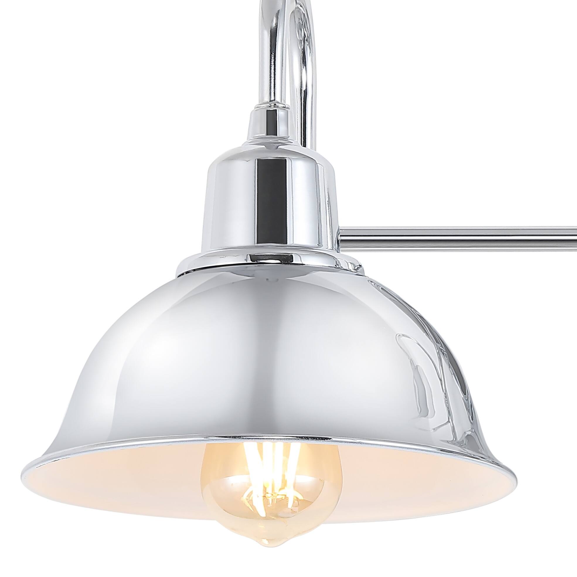 Alt View 4. Jonathan Y - Frisco 26.5" 3-Light Farmhouse Industrial Iron Shade Vanity, Chrome - Chrome.