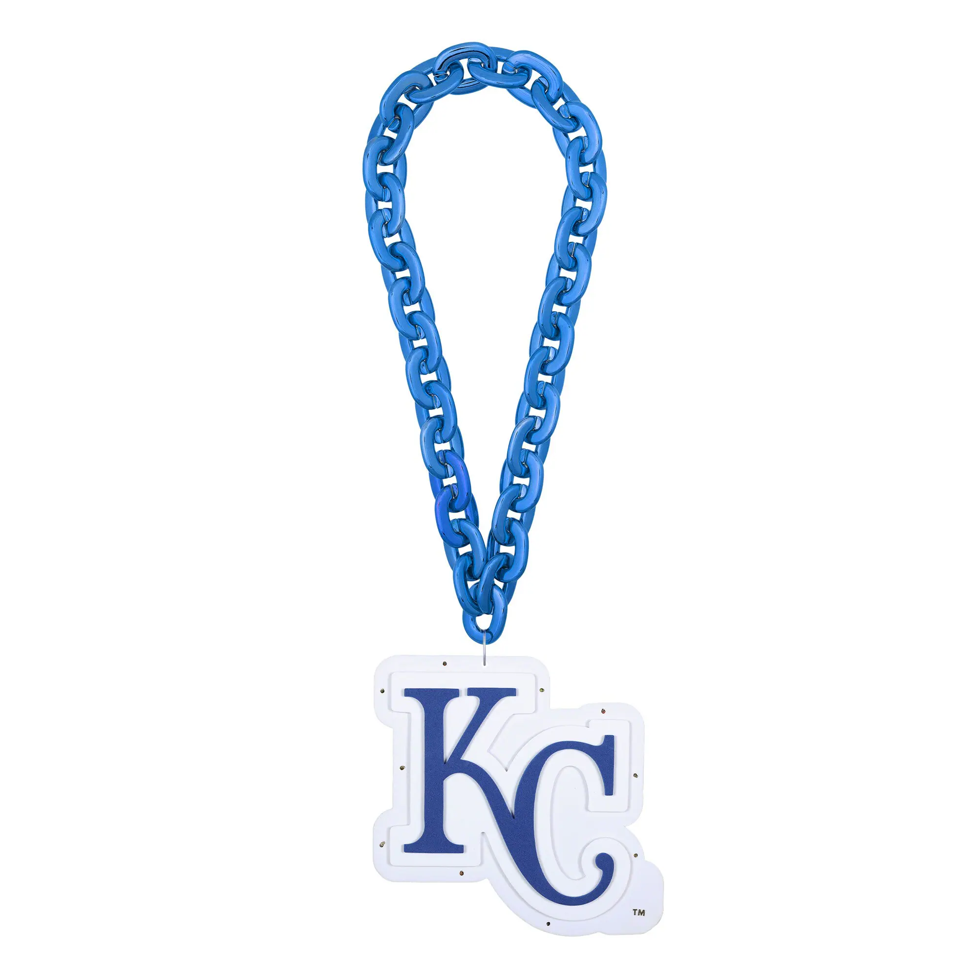 Front. FOCO - Kansas City Royals Light Up Big Logo Fan Chain - Multicolor.