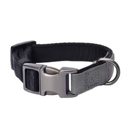 PET MARVEL - Heavy Duty Solid Dog Collar Neoprene Padded 1 in Wide, Grey S - Gray