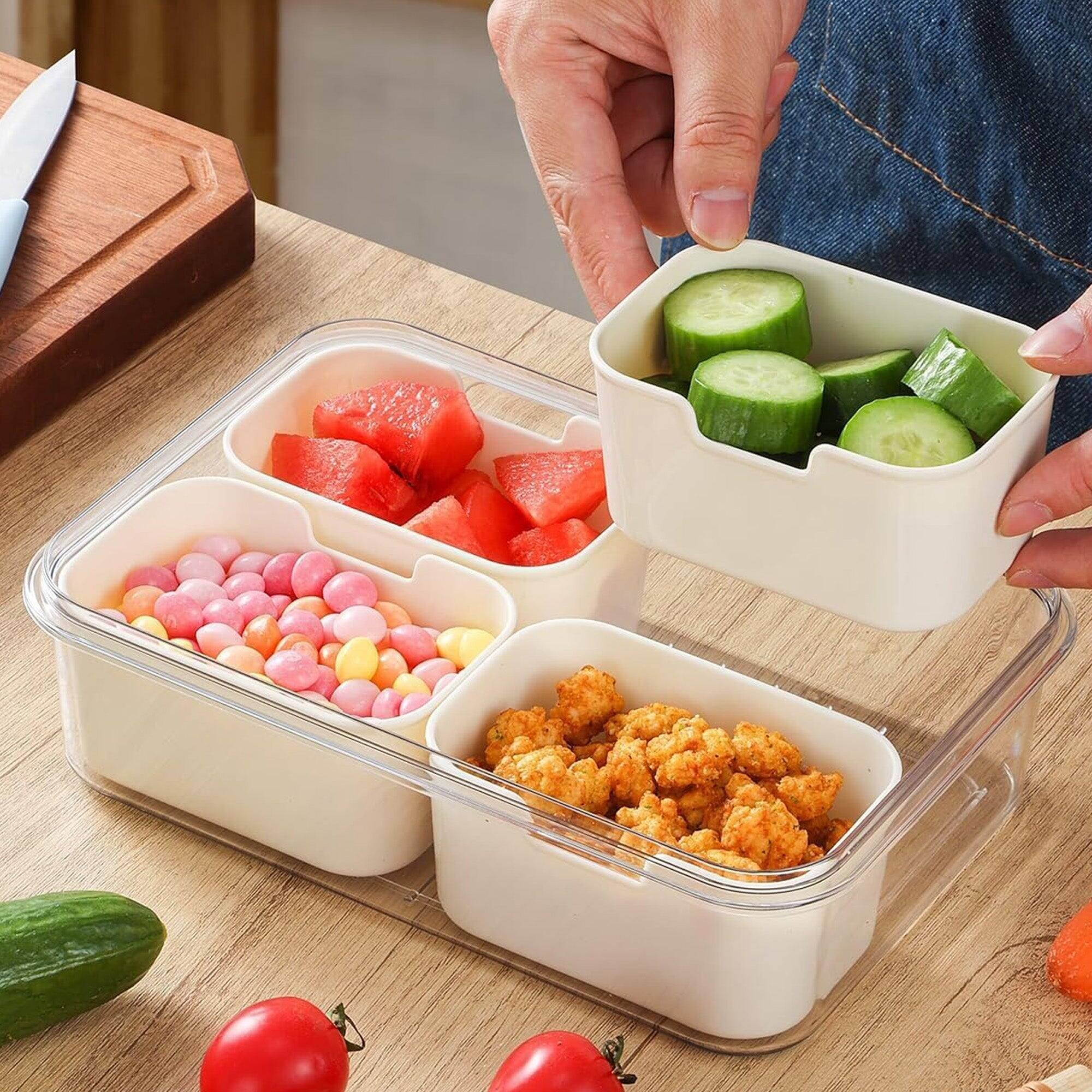 Alt View 1. Cheer Collection - 4 Compartment Airtight Food Storage Container with Nested - No Color Family.