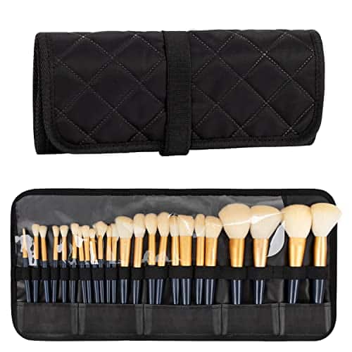 DORLUKFU - Makeup Brush Holder,Makeup Brush Organizer,Travel Makeup Brushes Bag Cosmetic Bags Pouch for Women Brushes Case Makeup - Black Rhombus