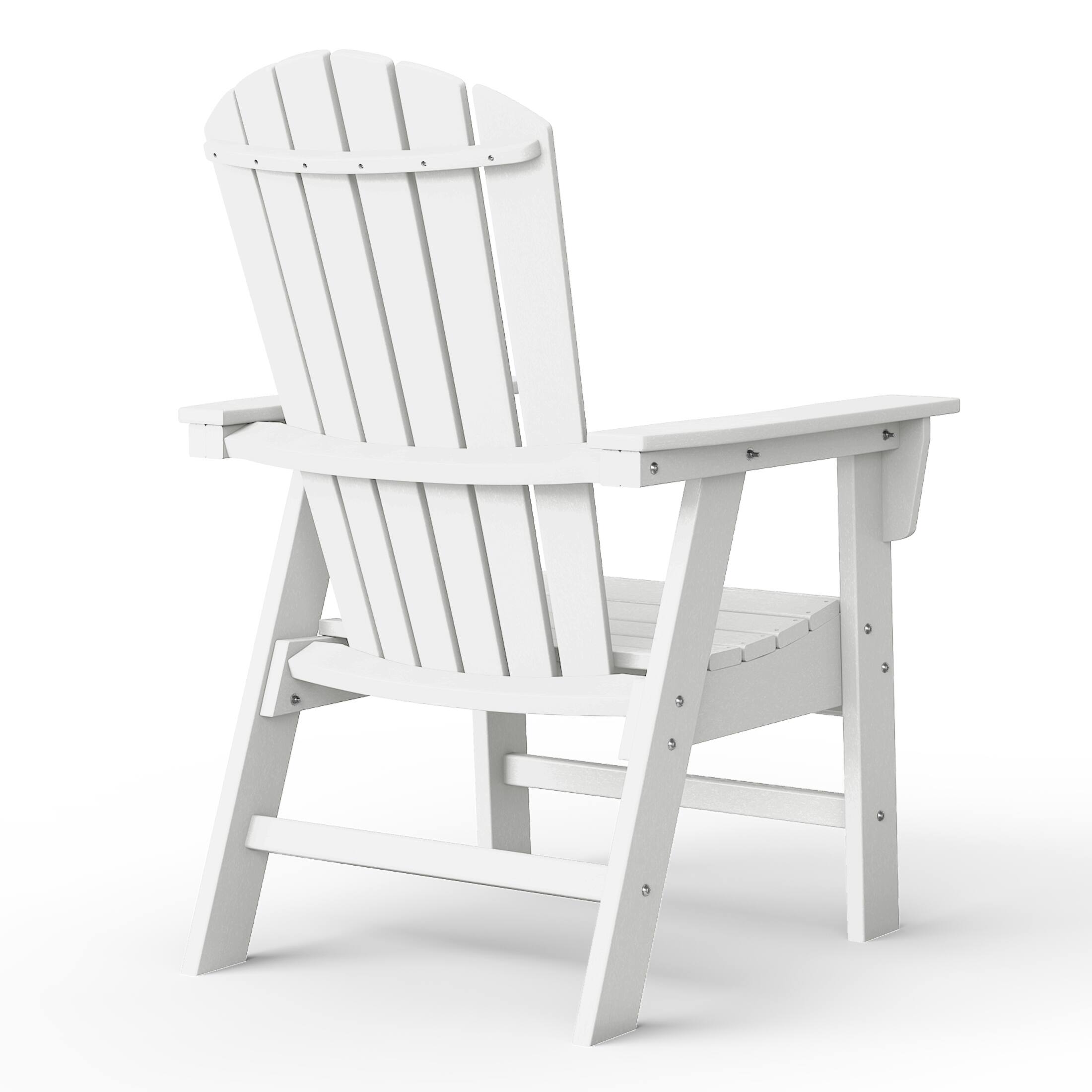 Alt View 2. WestinTrends - WestinTrends Dylan  HDPE Seashell Upright Adirondack Chair (Set of 2) - White.
