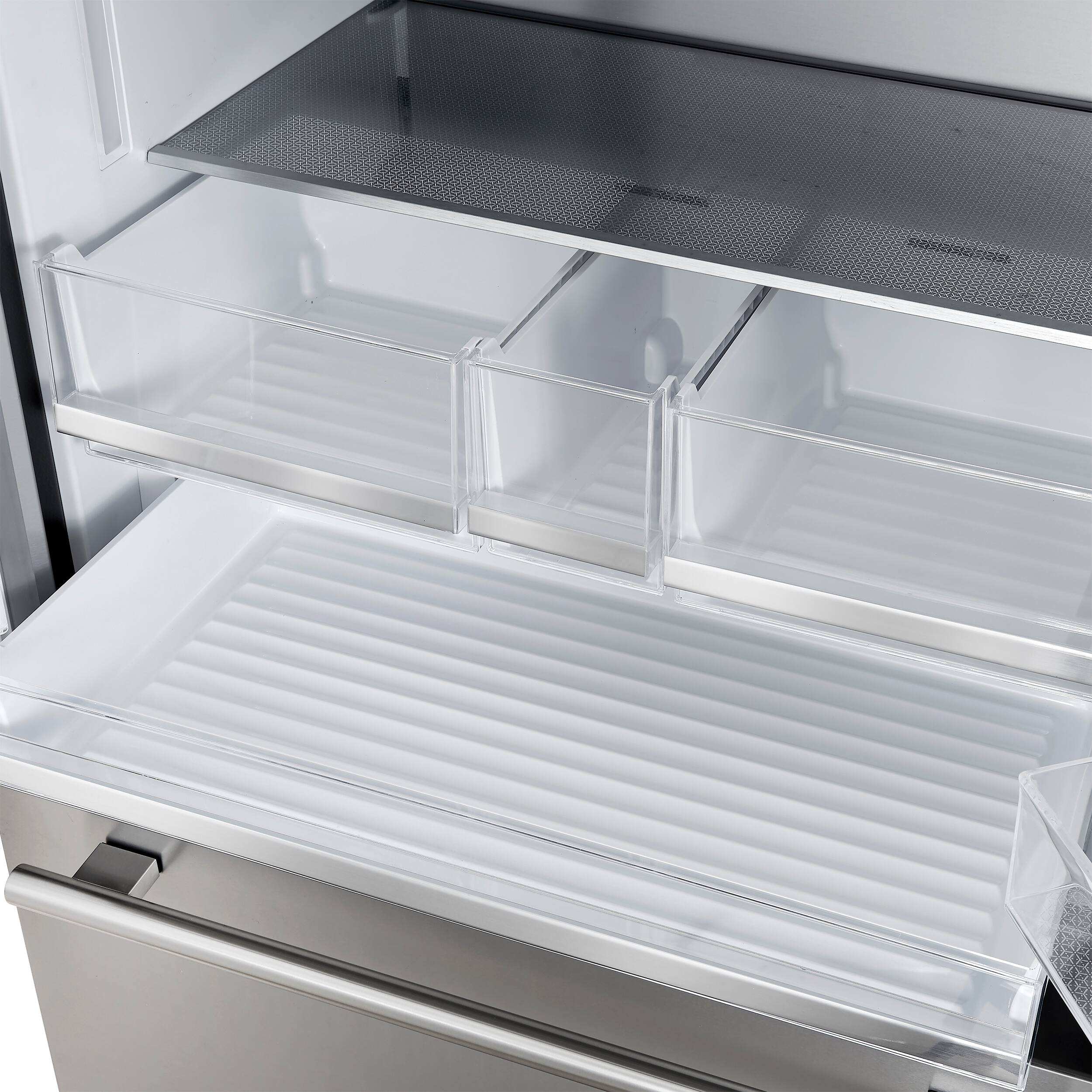 Alt View 4. Forno Appliances - Aosta 22.4 Cu. Ft. French Door Refrigerator with Automatic Ice Maker - Stainless Steel.