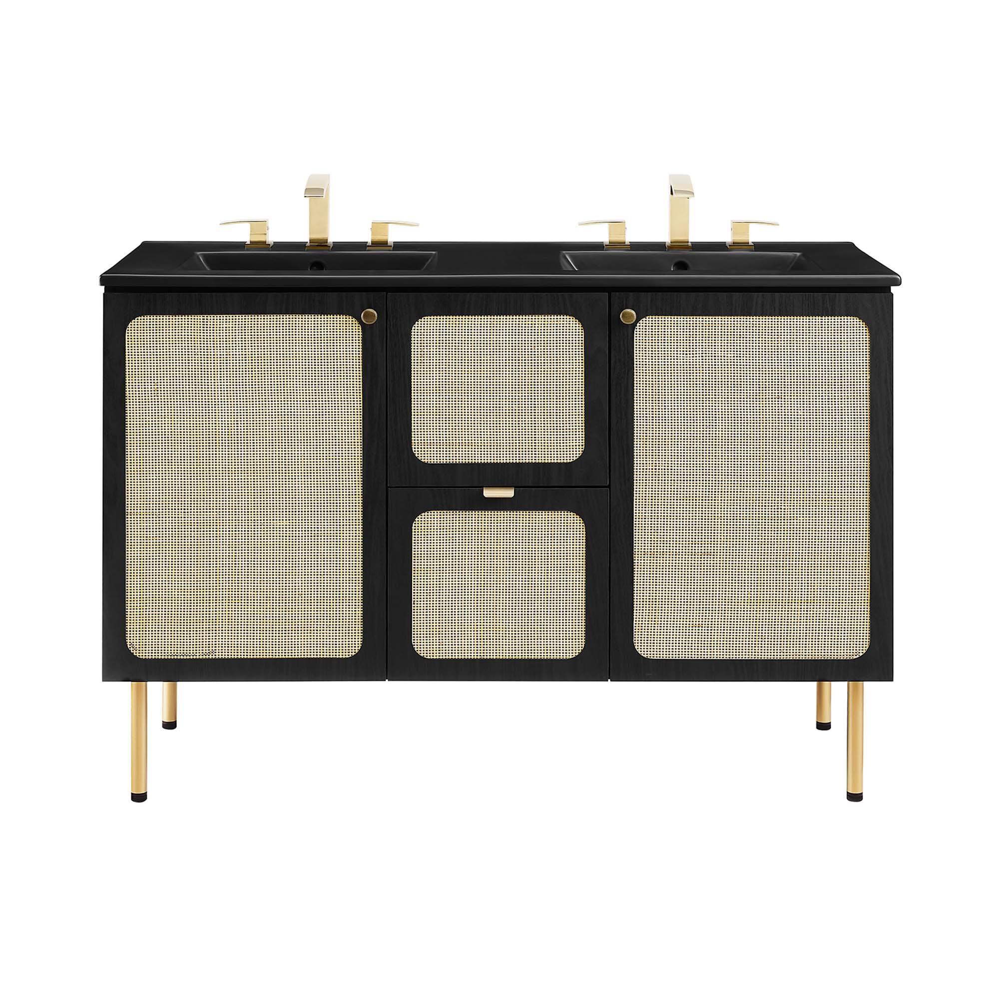 Alt View 8. Modway - Chaucer Bathroom Vanity with Black Basin Included by Modway - Black Black.