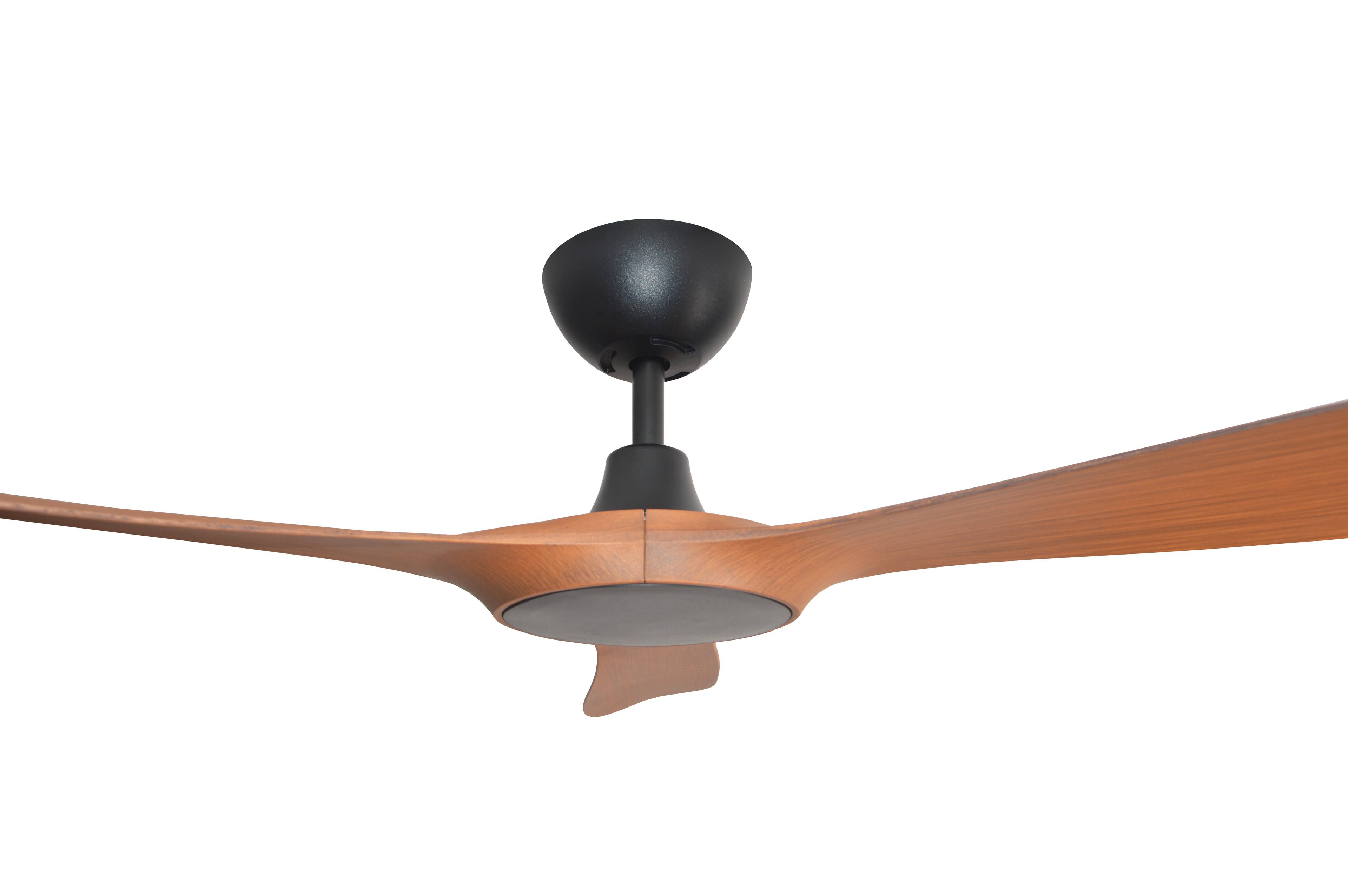 Alt View 2. ENLIGHT - 60" Smart Ceiling Fan, IP66 Outdoor & Coastal, Weather Resist, Efficient & Quiet DC Motor, Reverse Mode, Matter, 3 Blade - Teak Woodgrain.