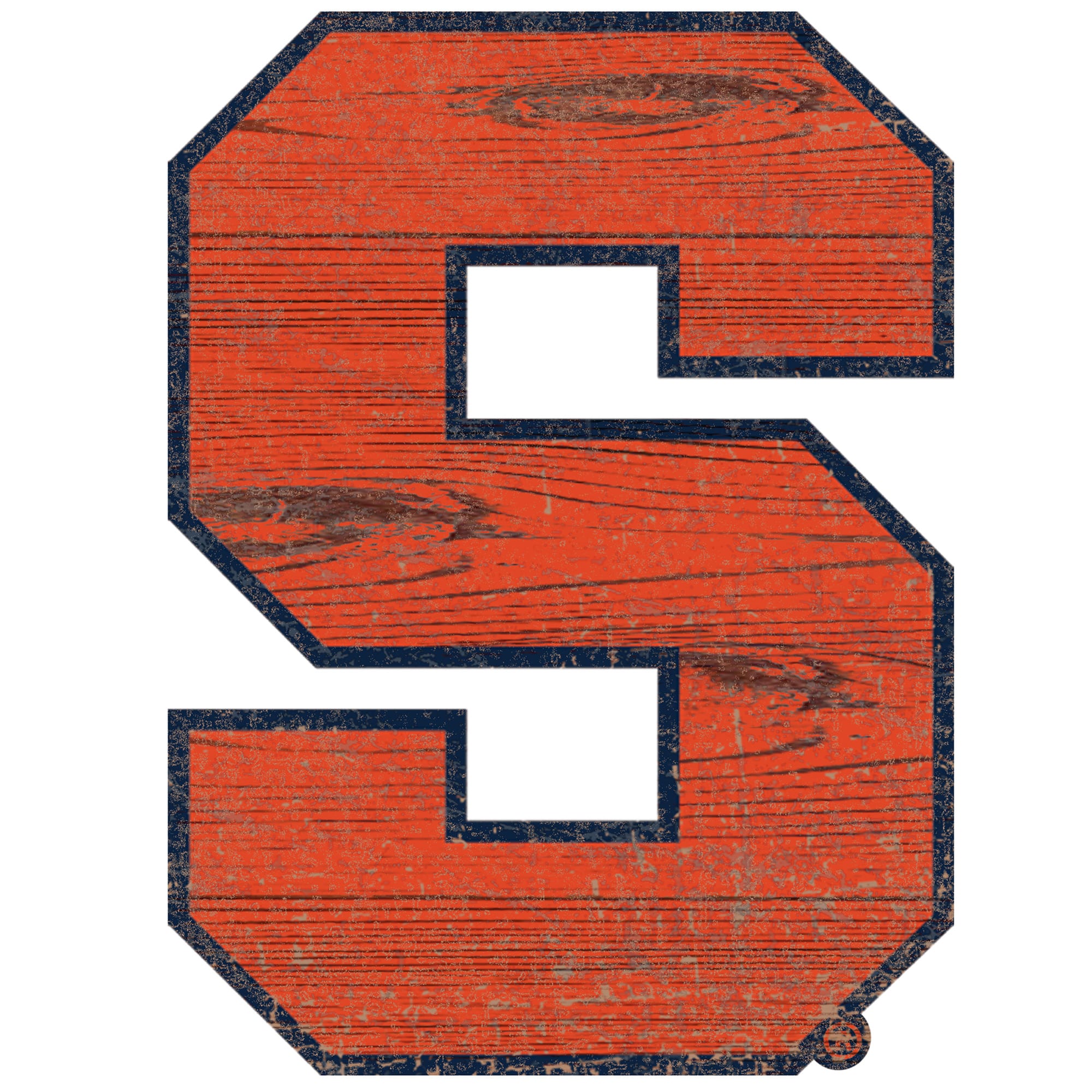 Front. Fan Creations - Syracuse Orange Distressed Logo Cutout Sign - Multicolor.