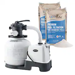 Intex - Krystal Clear 1600GPH Sand Filter Pump & OptiFlow Premium Pool Filter Sand