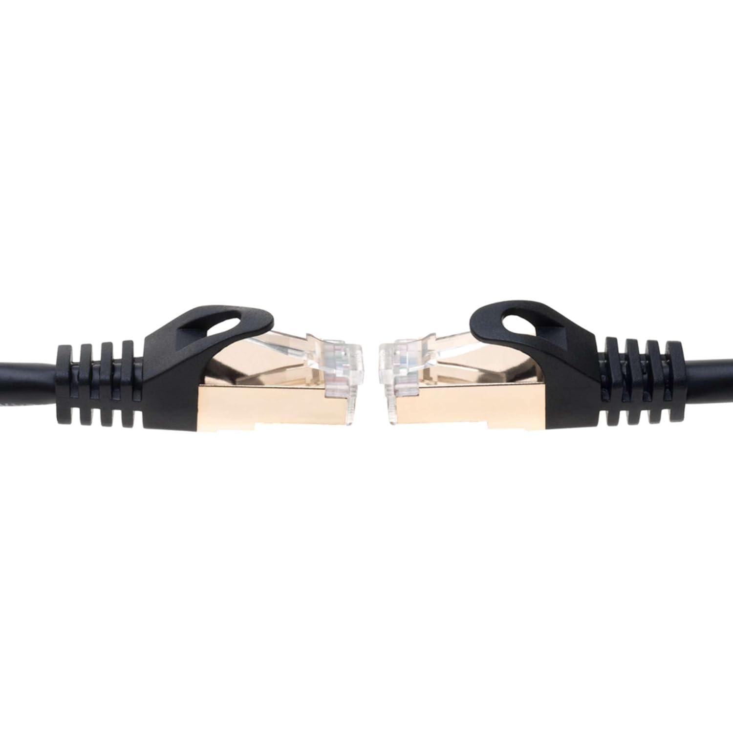 Left. Cables Direct Online - Cat7 S/FTP Copper Ethernet Cable 10Gbps 600MHz Shielded RJ45 LAN Patch Cord for Gaming, Streaming & Networking, 6ft - Black.