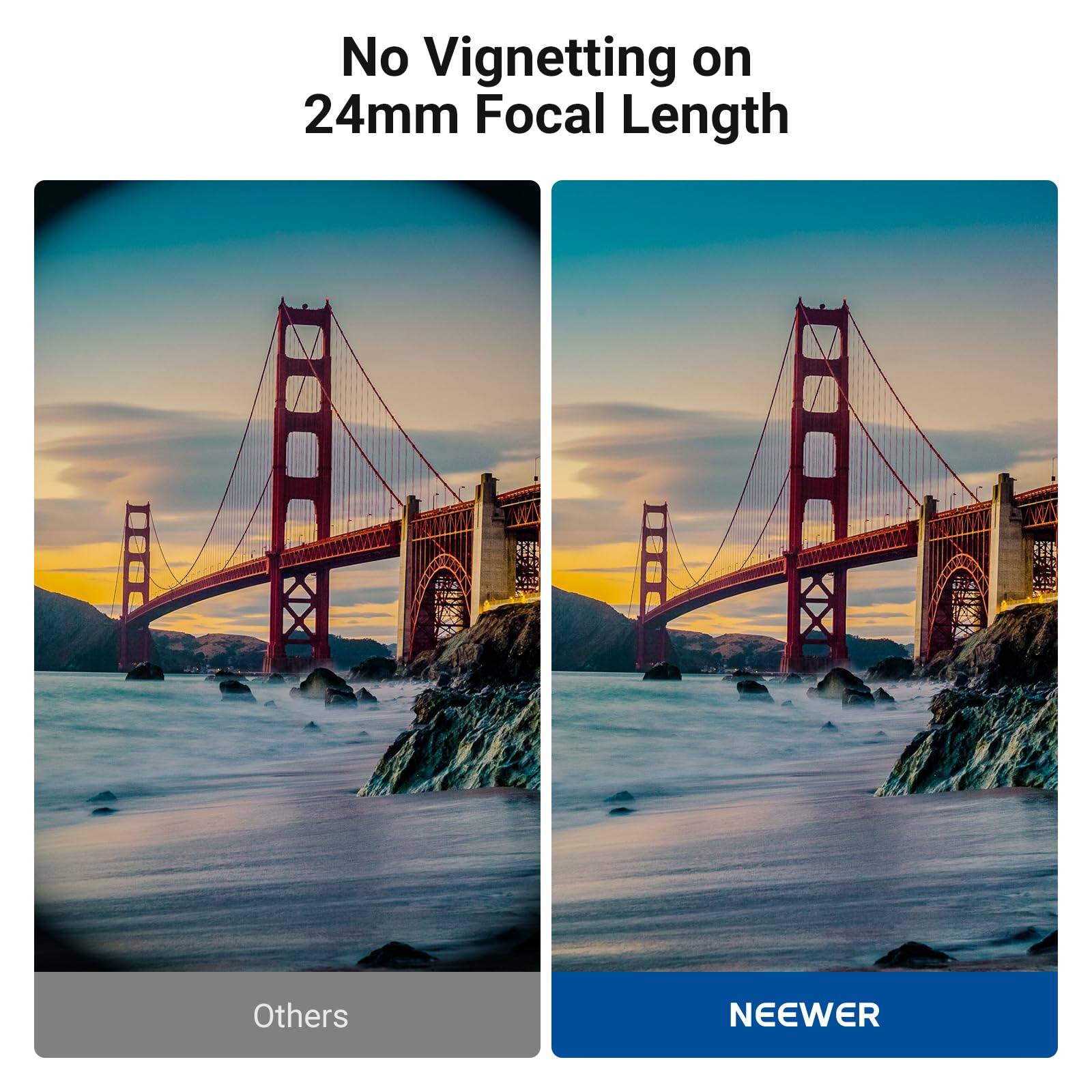 No Vignetting on 24mm Focal Length  
Others  
NEEWER