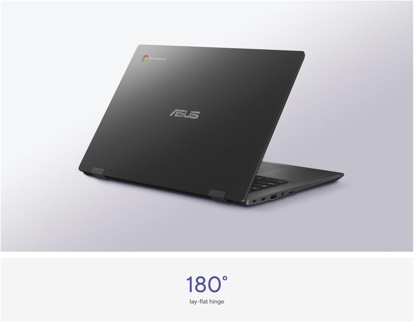 Alt View 7. ASUS - Chromebook CM1402 14" FHD Laptop - MediaTek Kompanio 520 - 4GB Memory - 128GB Storage(64GB+64GB SD Card) - Gravity Gray.