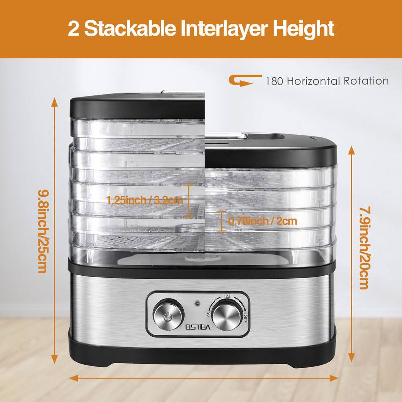 2 Stackable Interlayer Height

180 Horizontal Rotation

9.8 inch / 25 cm

1.25 inch / 3.2 cm

0.78 inch / 2 cm

7.9 inch / 20 cm