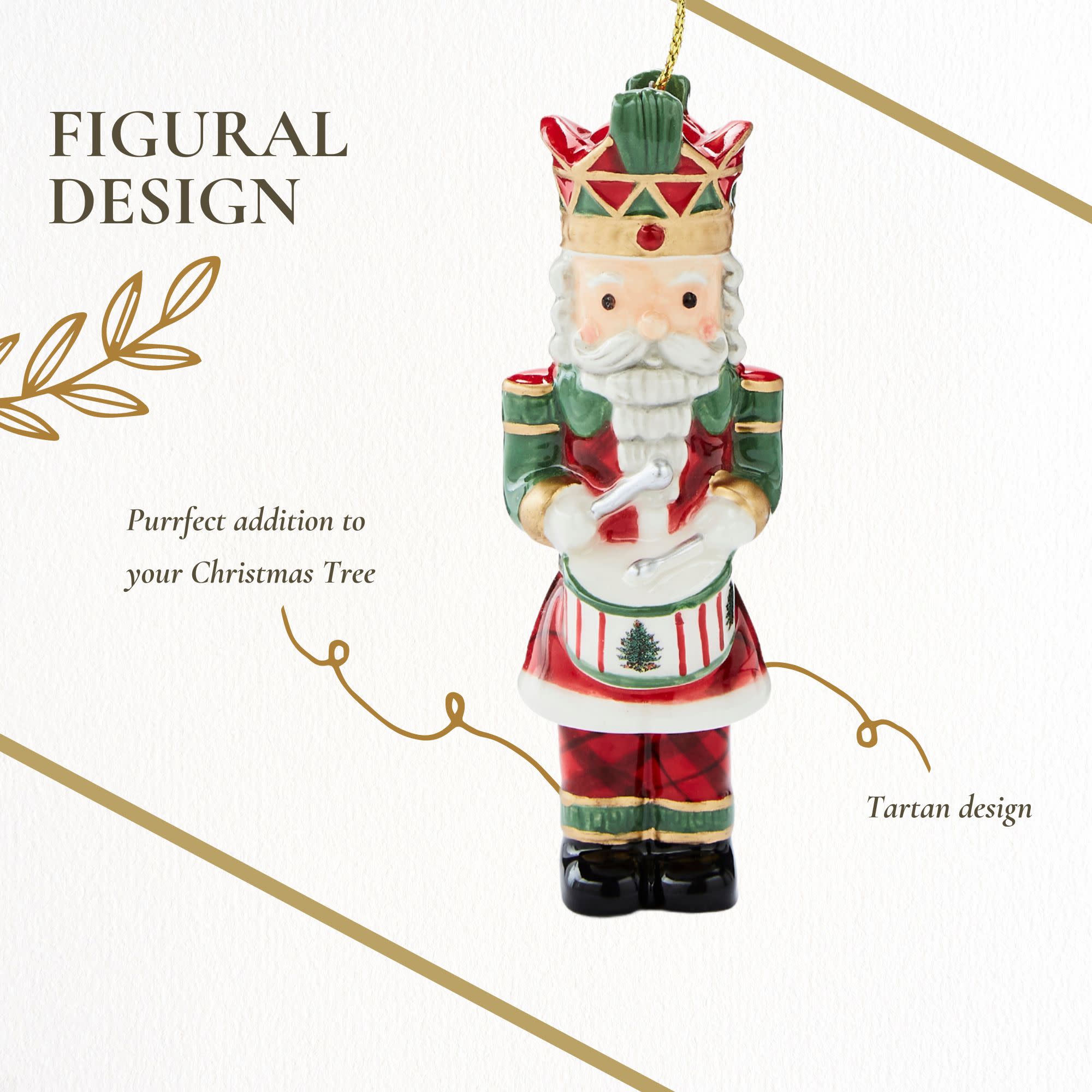 FIGURAL DESIGN  
Purrfect addition to your Christmas Tree  
Tartan design