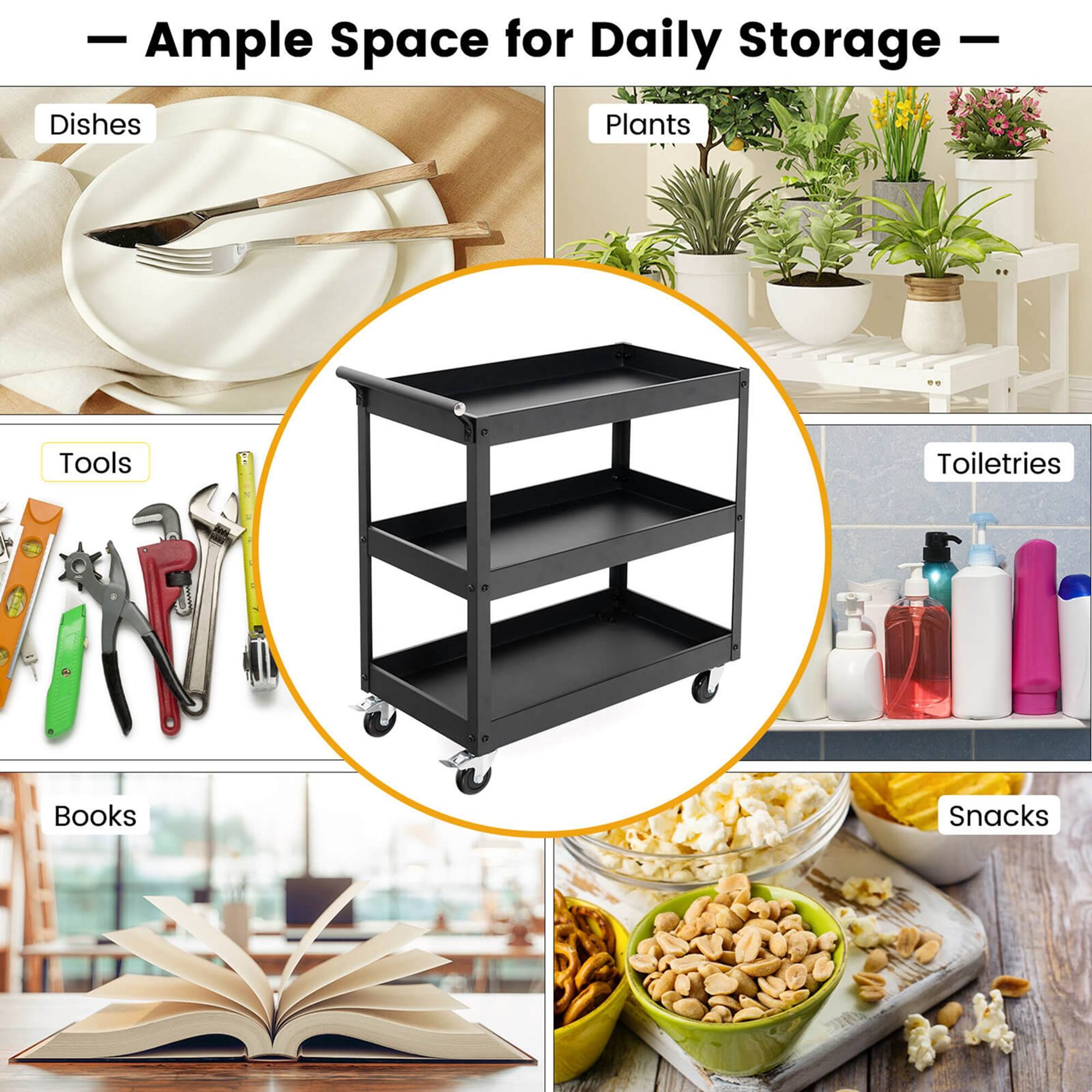 - Ample Space for Daily Storage

- Dishes
- Tools
- Books
- Plants
- Toiletries
- Snacks