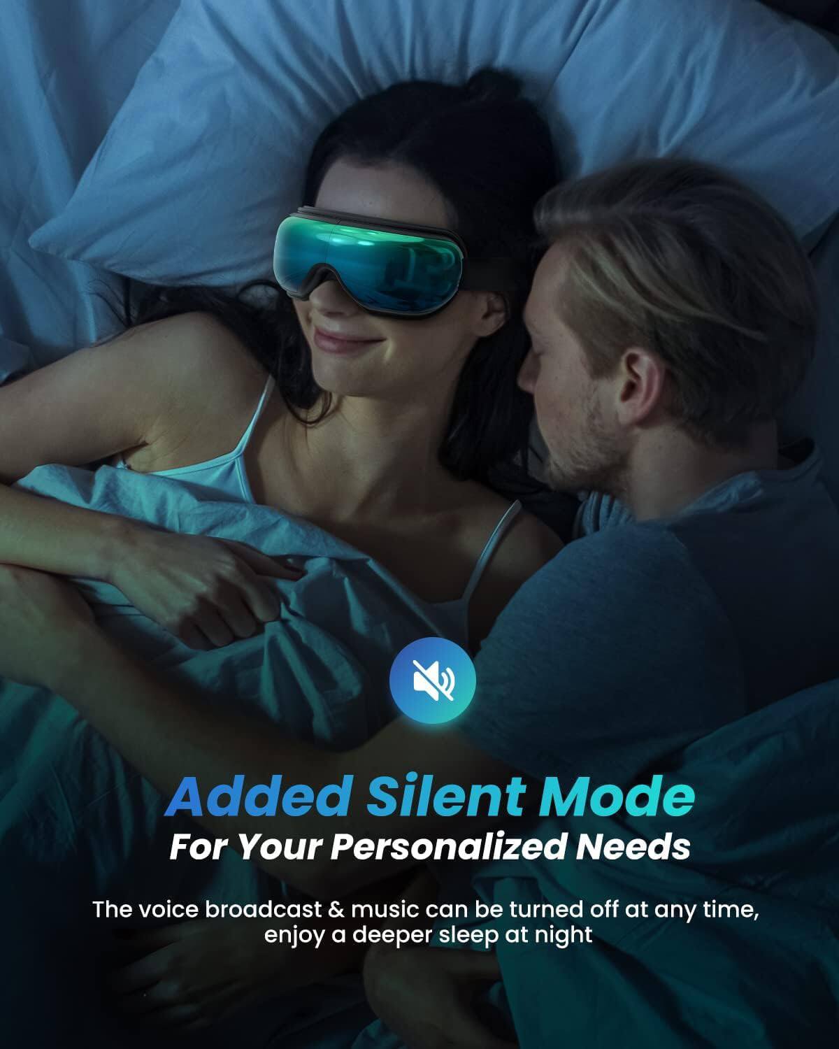 Added Silent Mode  
For Your Personalized Needs  

The voice broadcast & music can be turned off at any time, enjoy a deeper sleep at night