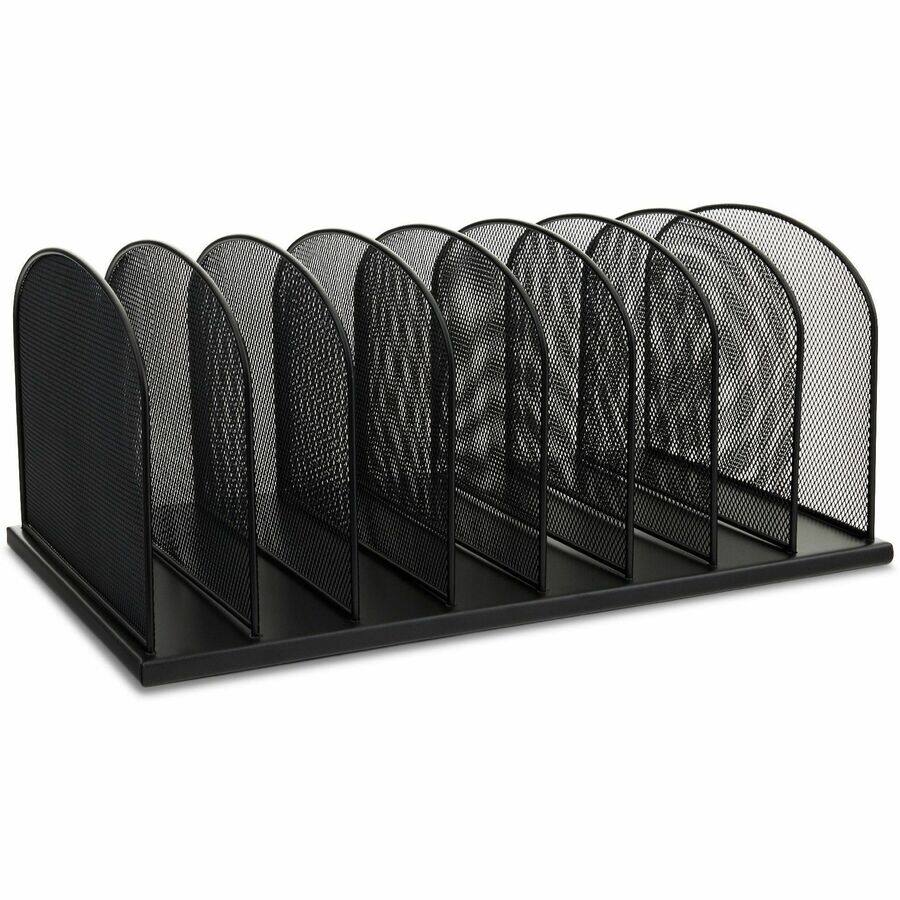 Angle. Safco - Safco Mesh Desk Organizers 8 Compartment Compartment Size : 2" 8.25" x 19.25" x 11.50" Desktop  Black Steel - Black.