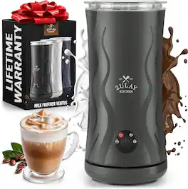 Zulay Kitchen - 4in1 Milk Frother and Steamer - Automatic Hot and Cold Foam Maker with Auto Shut Off & Temperature Control - Gray