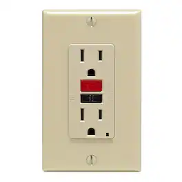 Leviton - 15 amps 125 V GFCI Outlet 5-15R 1 pk - Ivory