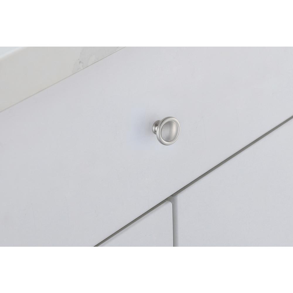 Alt View 1. Elegant Decor - Garlande 1.2" Diameter Brushed Nickel Mushroom Knob Multipack (Set of 10) - Brushed Nickel.