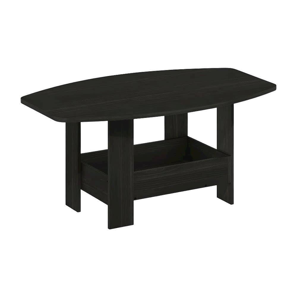 FurniFact - Coffee Table with Storage Compartment and Simple Design for Living Room - Espresso