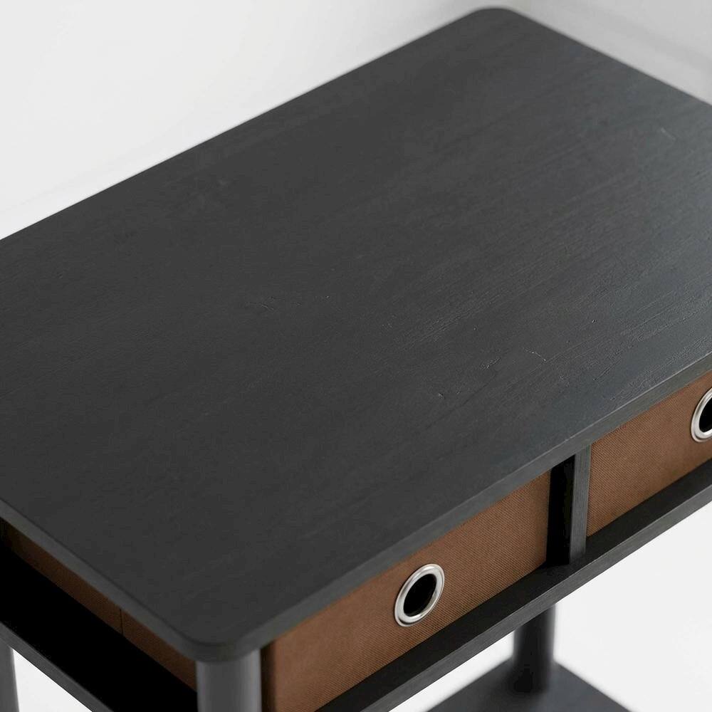 Alt View 1. FurniFact - Espresso Hallway Console Table with Storage Bin and Modern Finish - Espresso/Brown.