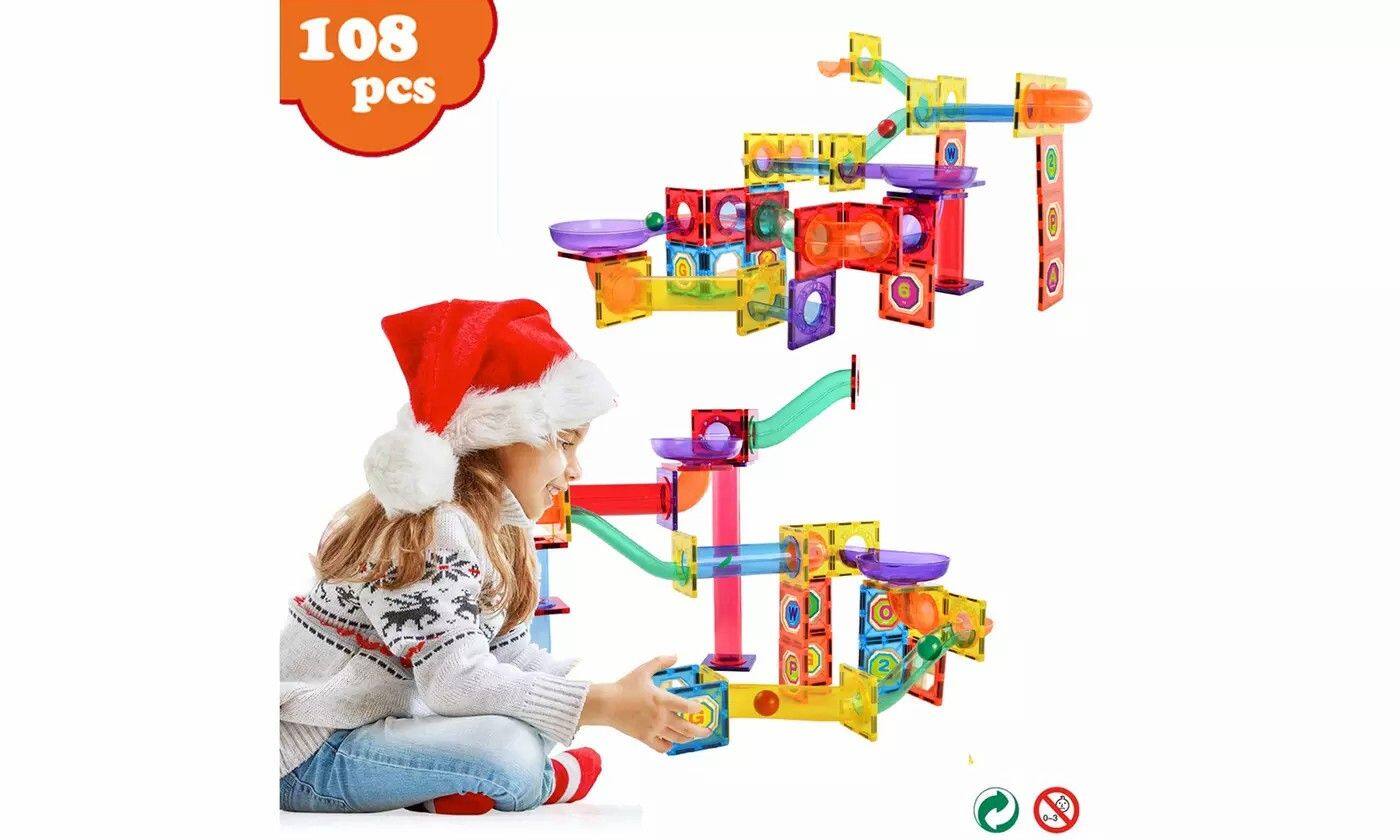 Link Kids Magnetic Building Blocks Tile Fantasy Castle Set 108 Pc ...