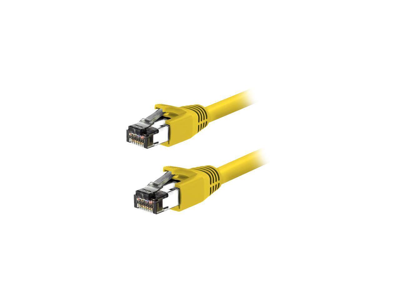 Alt View 1. Nippon Labs - Nippon Labs Cat8 RJ45 0.5FT 40Gbps 2000MHz S/FTP Ethernet Cable (Yellow).
