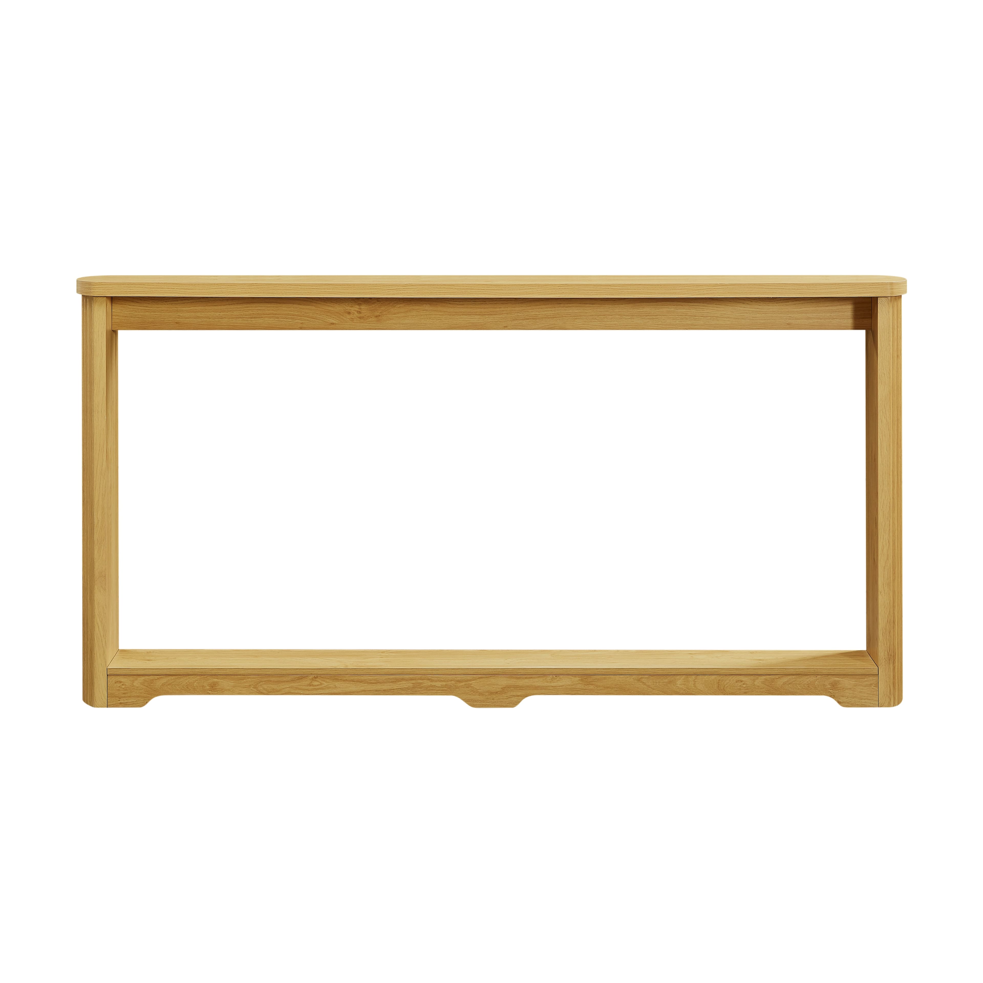 Kadyn - Narrow Wooden Console Table, Corrugated Texture Storage, Sofa Back, Entranceway Essential, MDF, Natural - Brown