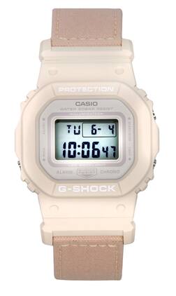 Casio - G-Shock Digital Organic Pink Cloth Strap Bio-Based Resin Quartz GMD-S5600CT-4 200M Women's Watch - Cream