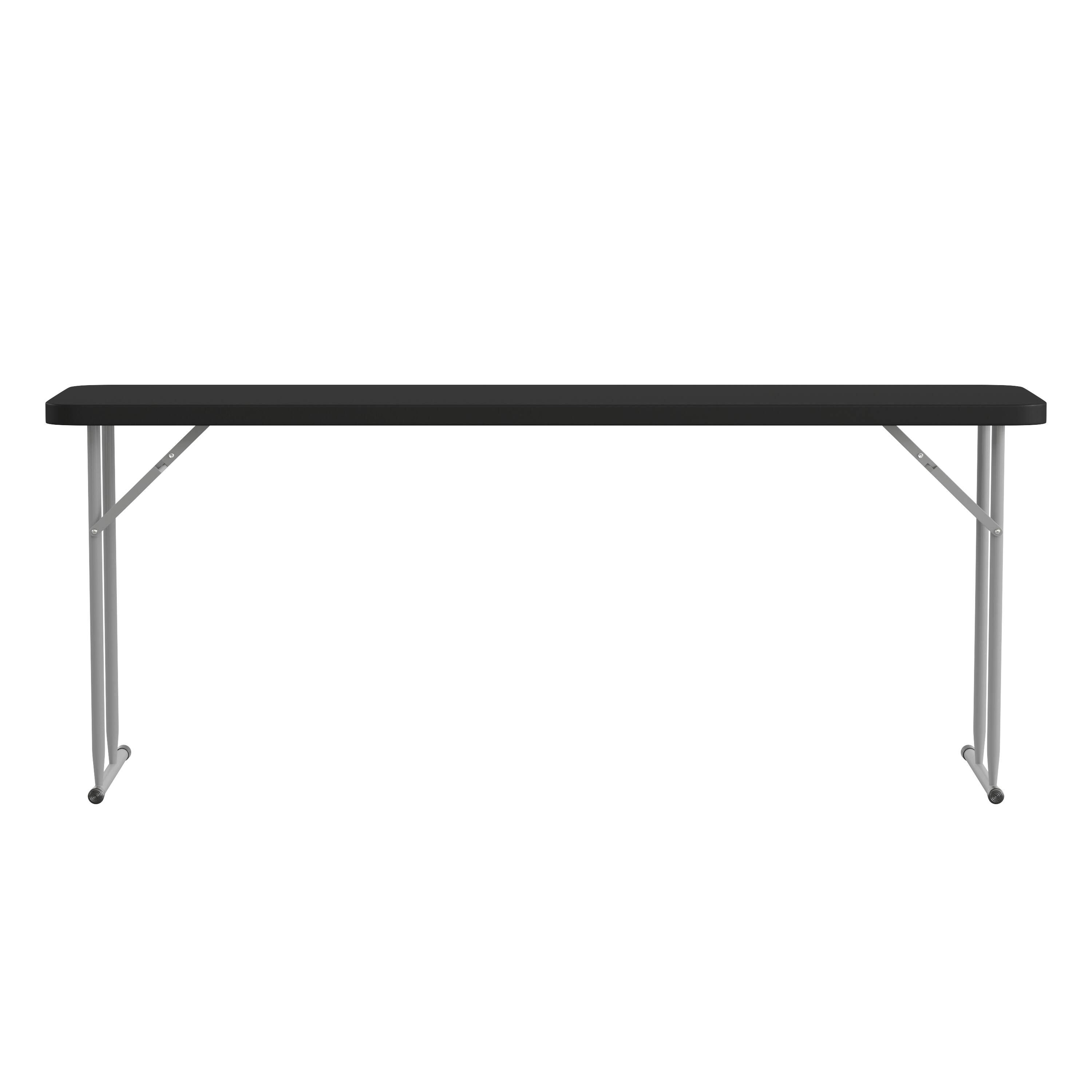 Alt View 5. Emma + Oliver - 70.8 Inch Plastic Folding Training Table - Black.