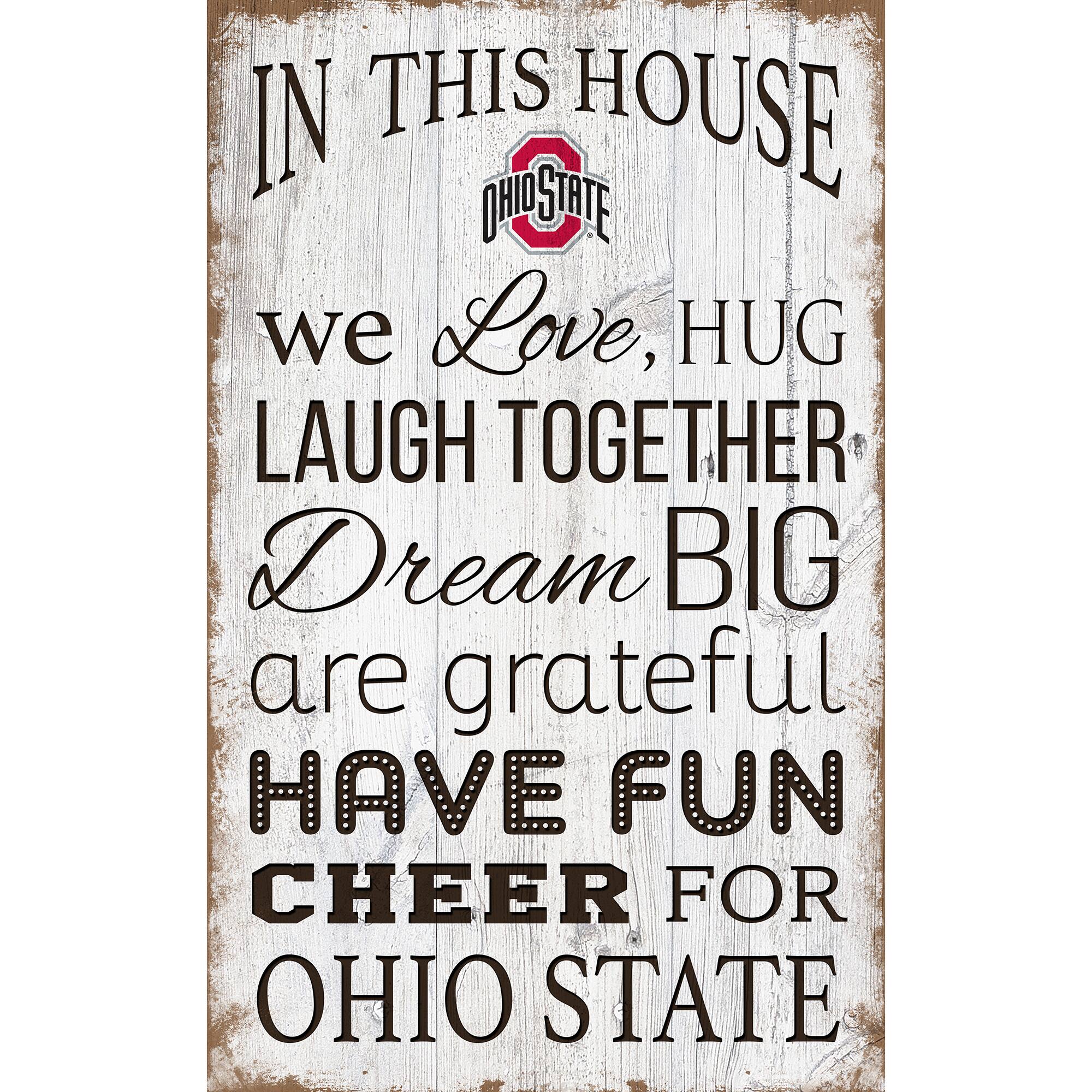 Ohio State Buckeyes 11'' x 19'' Team In This House Sign
