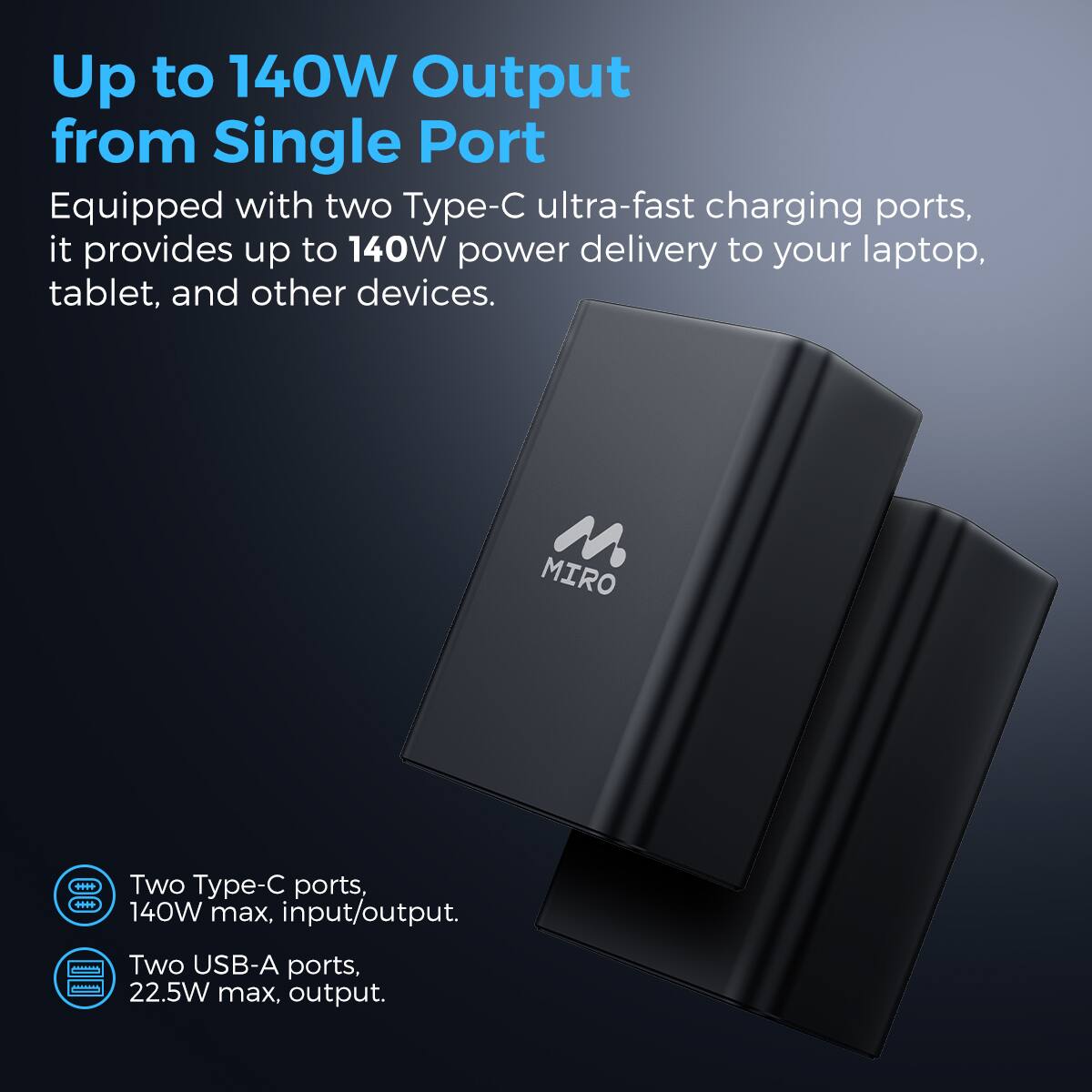 Miro B8 Power Bank 27600mAh Massive Capacity 140W Super Fast Charging ...