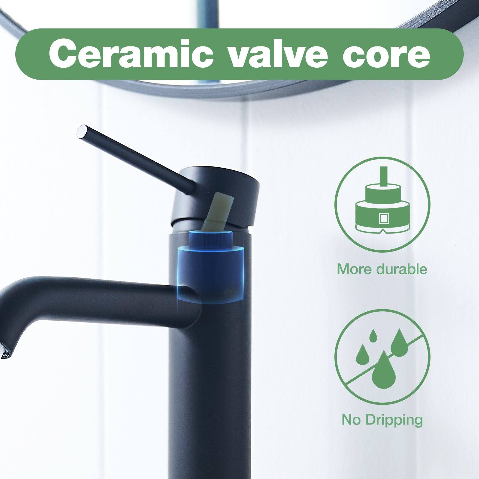Ceramic valve core

More durable

No Dripping