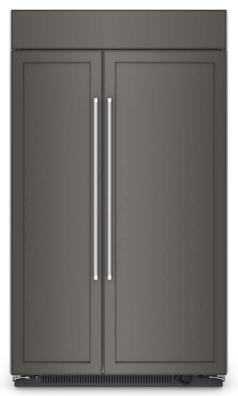 Front. KitchenAid - 30 Cu. Ft. Side-by-Side Refrigerator with Under-Shelf Prep Zone - Custom Panel Ready.